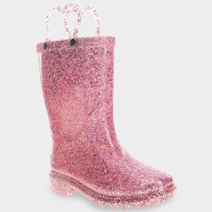 Western Chief Toddler Girls' Abby Glitter LIGHT UP Rain Boots